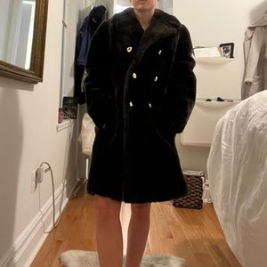 Vintage brown Teddy/fur jacket with silk lining